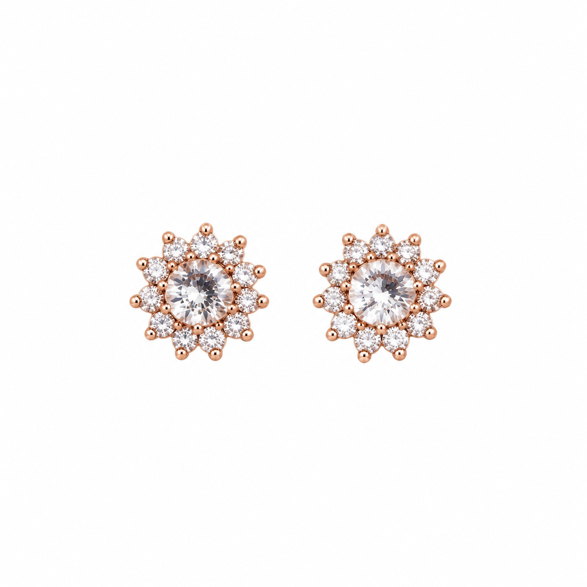 aretes cz gold rose