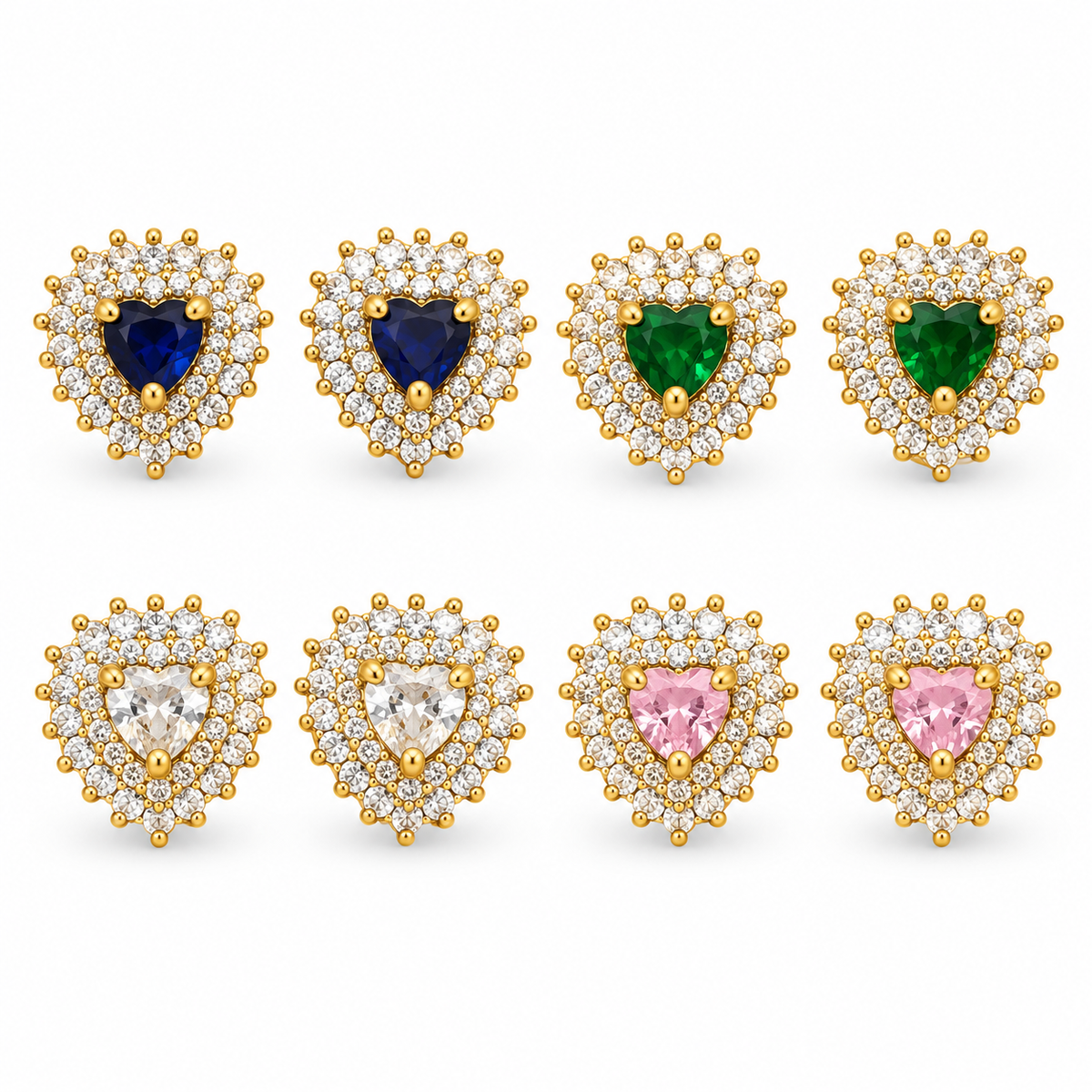 Aretes heart cz