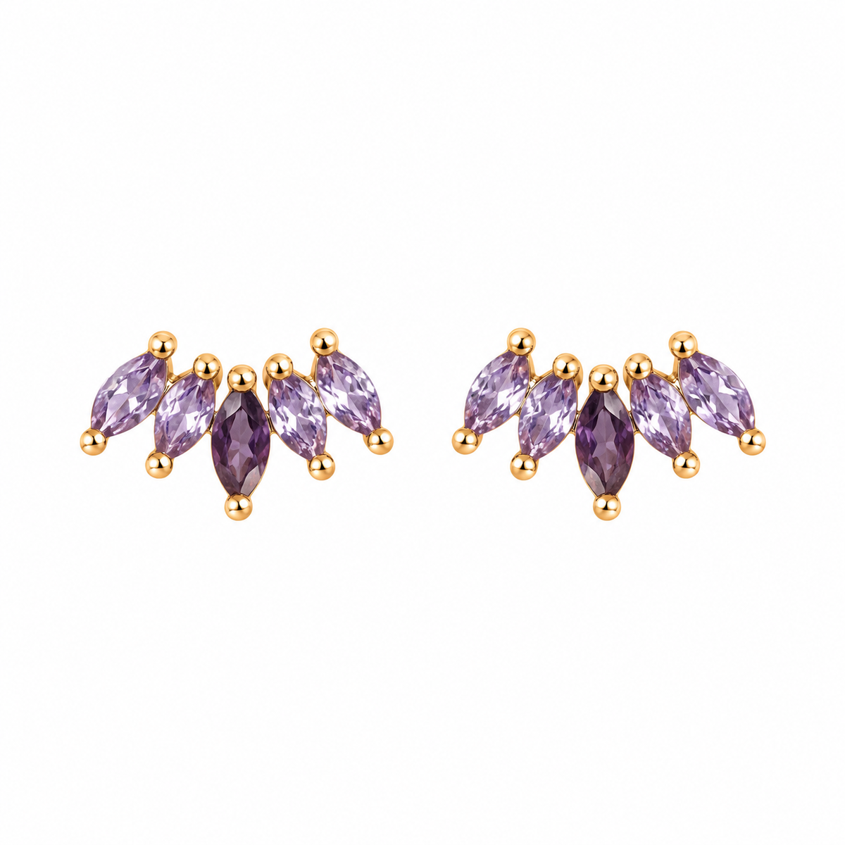 Aretes abanico lila