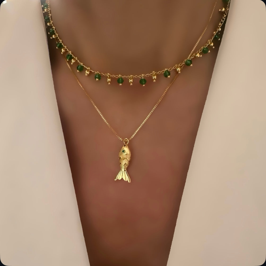 Choker Emerald o cadena Fish mini