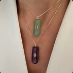 Cadena Jade verde o Amatista