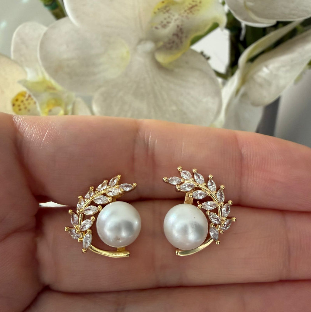 Aretes hojas Pearl