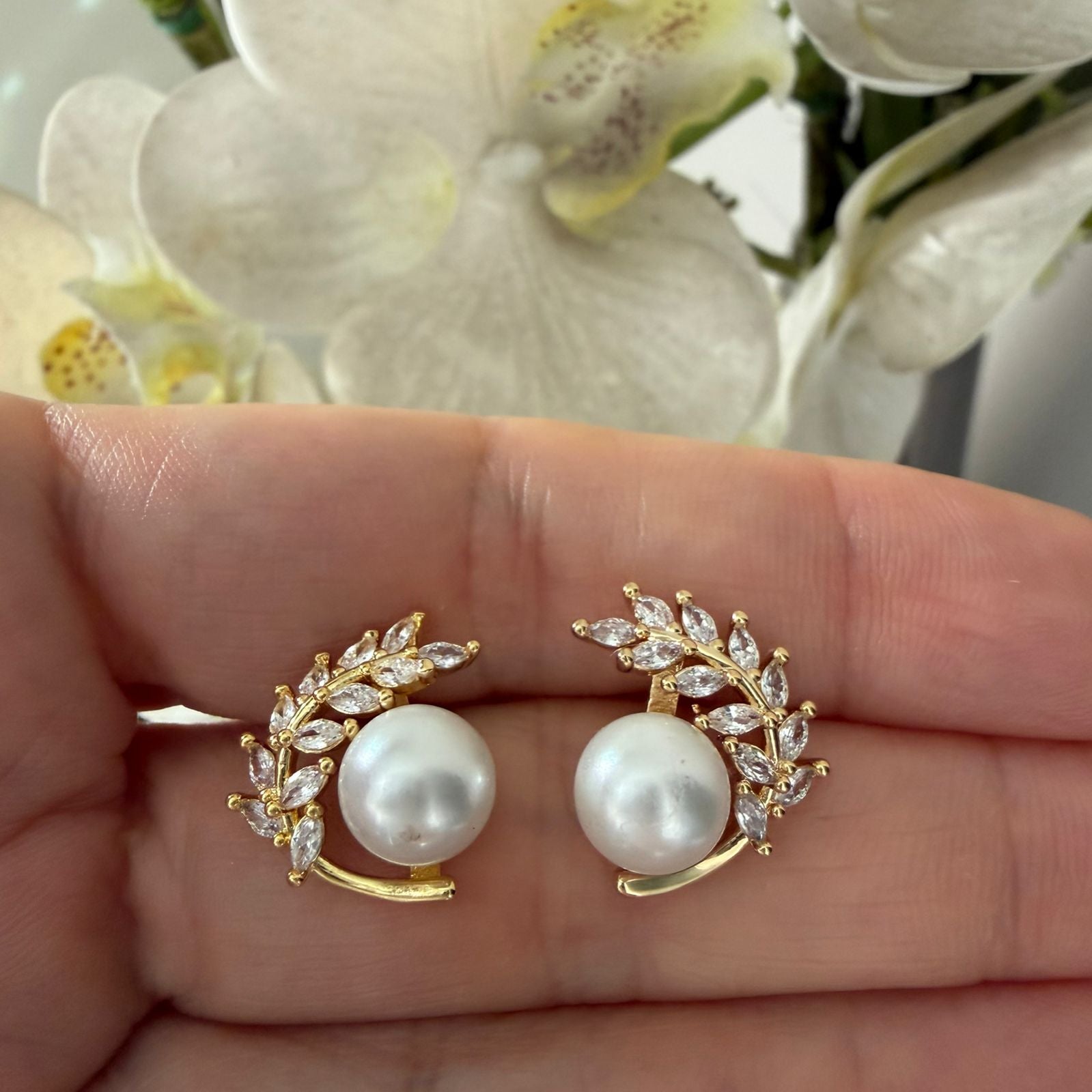 Aretes hojas Pearl