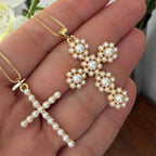 Choker o cadenas cross Pearl