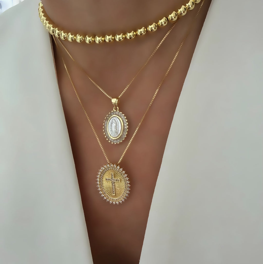 Choker Gold o cadenas cross o Virgen de Guadalupe