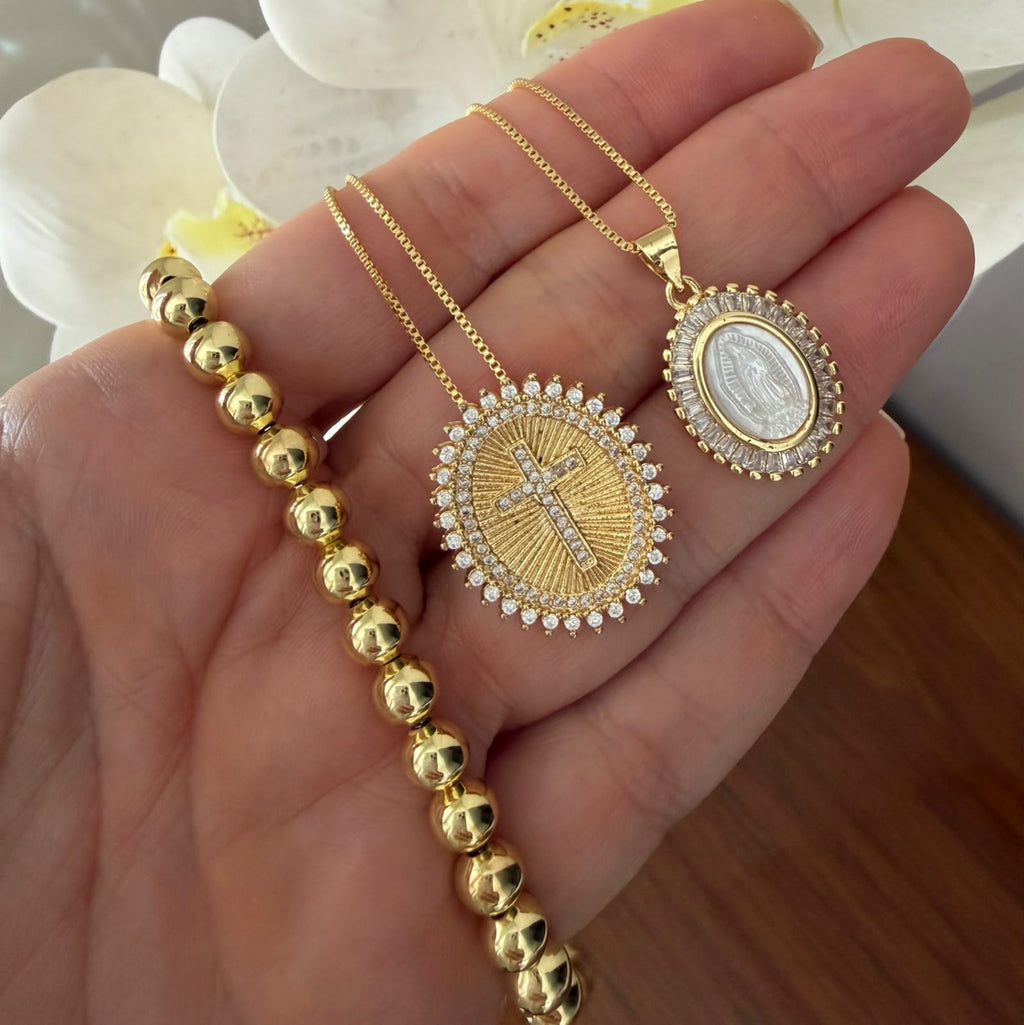 Choker Gold o cadenas cross o Virgen de Guadalupe