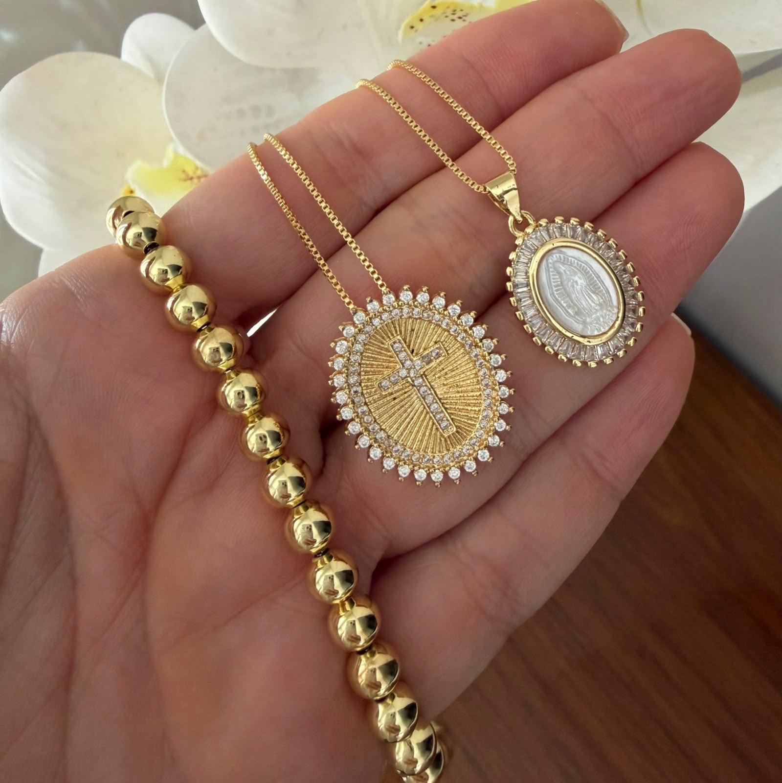 Choker Gold o cadenas cross o Virgen de Guadalupe