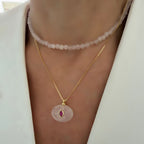 Choker o cadena Pink Quartz