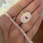 Choker o cadena Pink Quartz