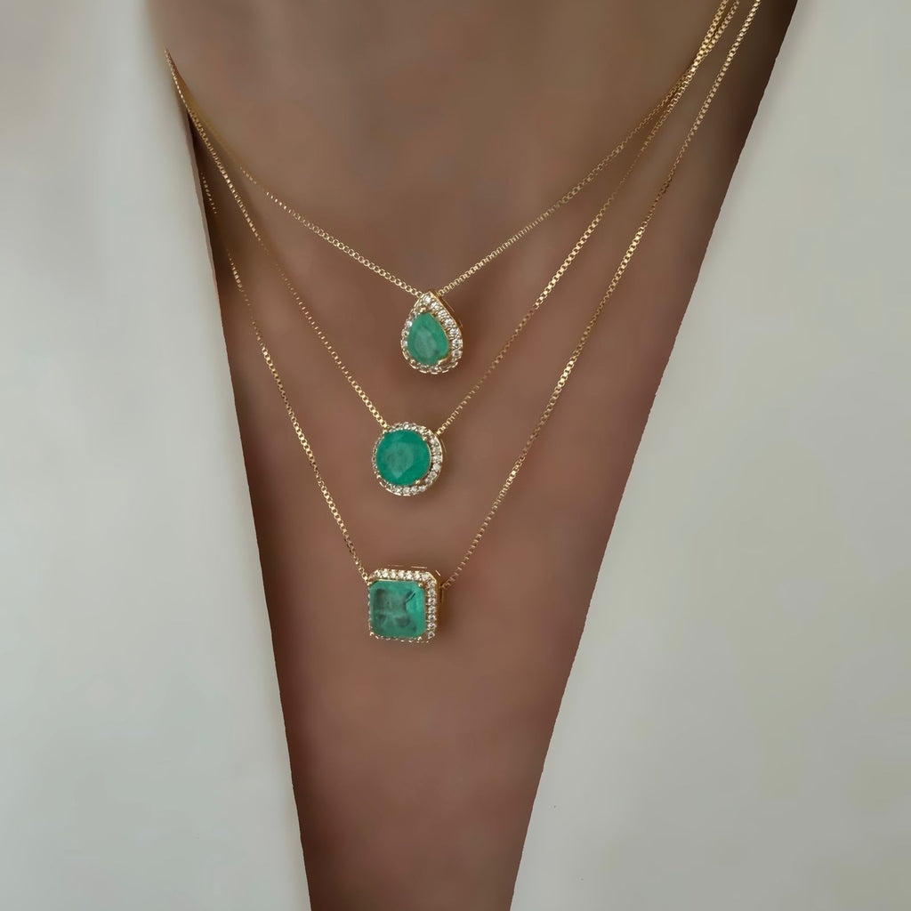Cadenas Shapes cz Emerald lab