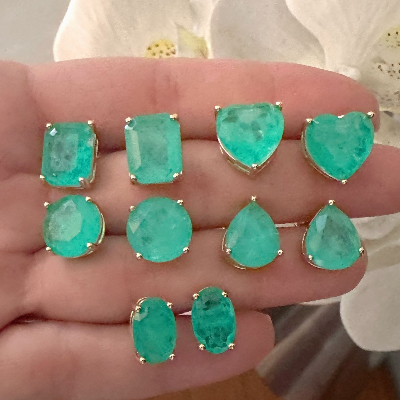 Aretes Shapes Emerald lab 1.2 cm