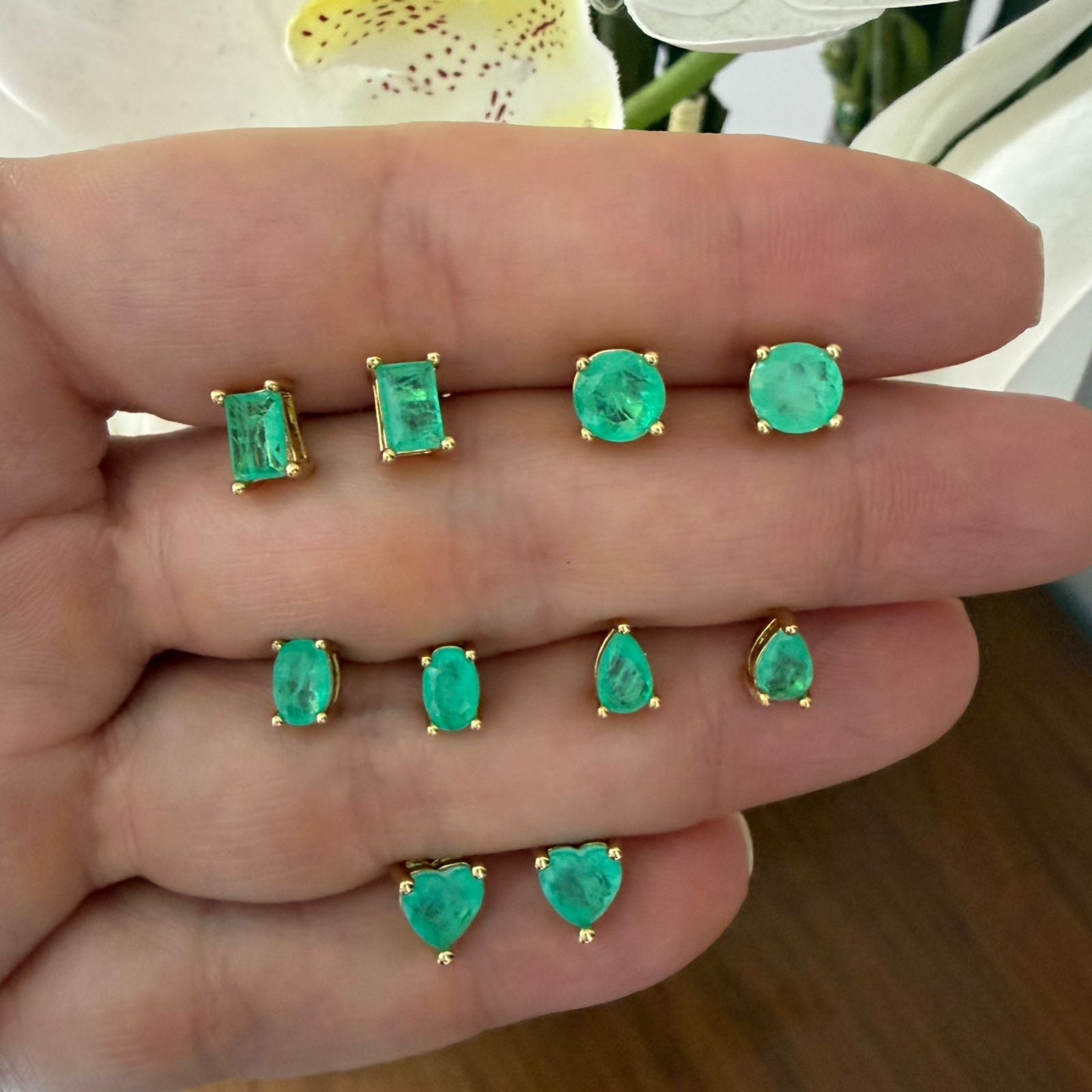 Aretes Shapes Emerald lab mini 0.6 mm