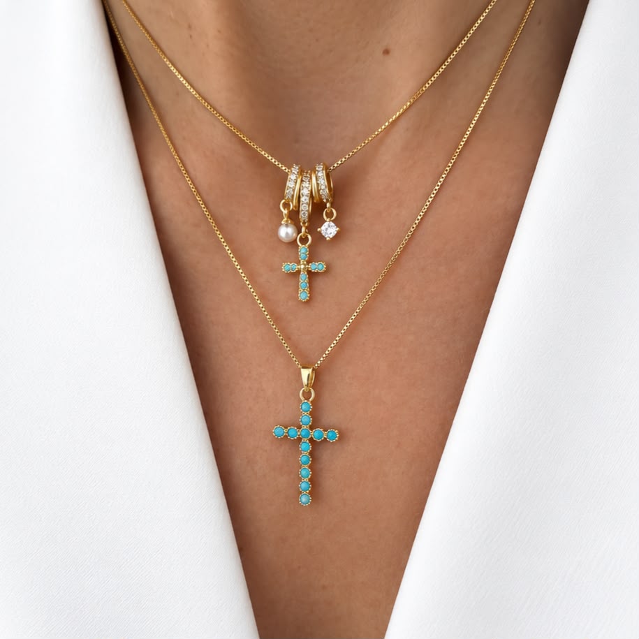 Cadenas cross turquesa