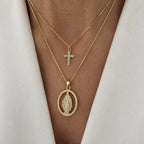 Cadena cross o Virgen Milagrosa