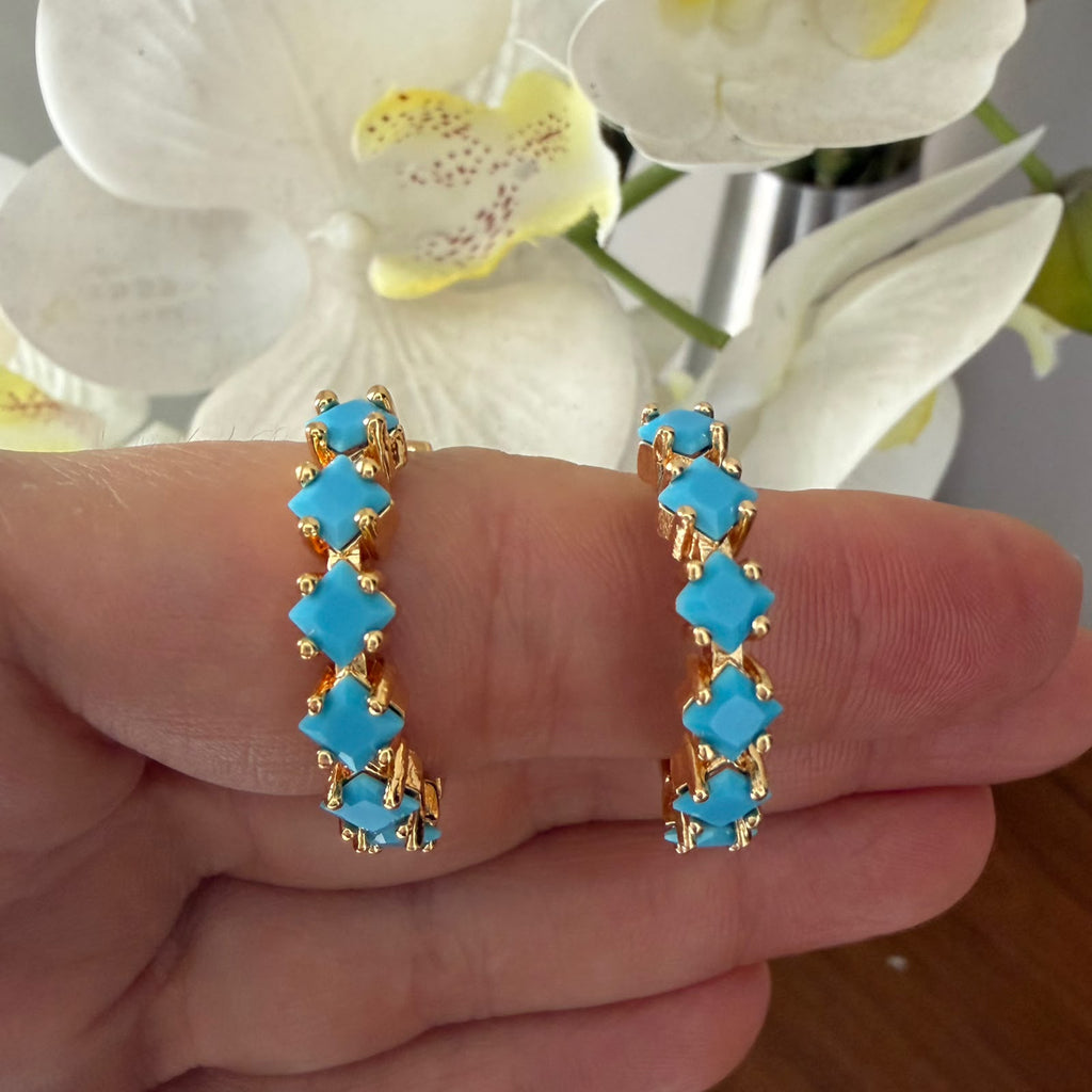 Aretes Lena turquesa