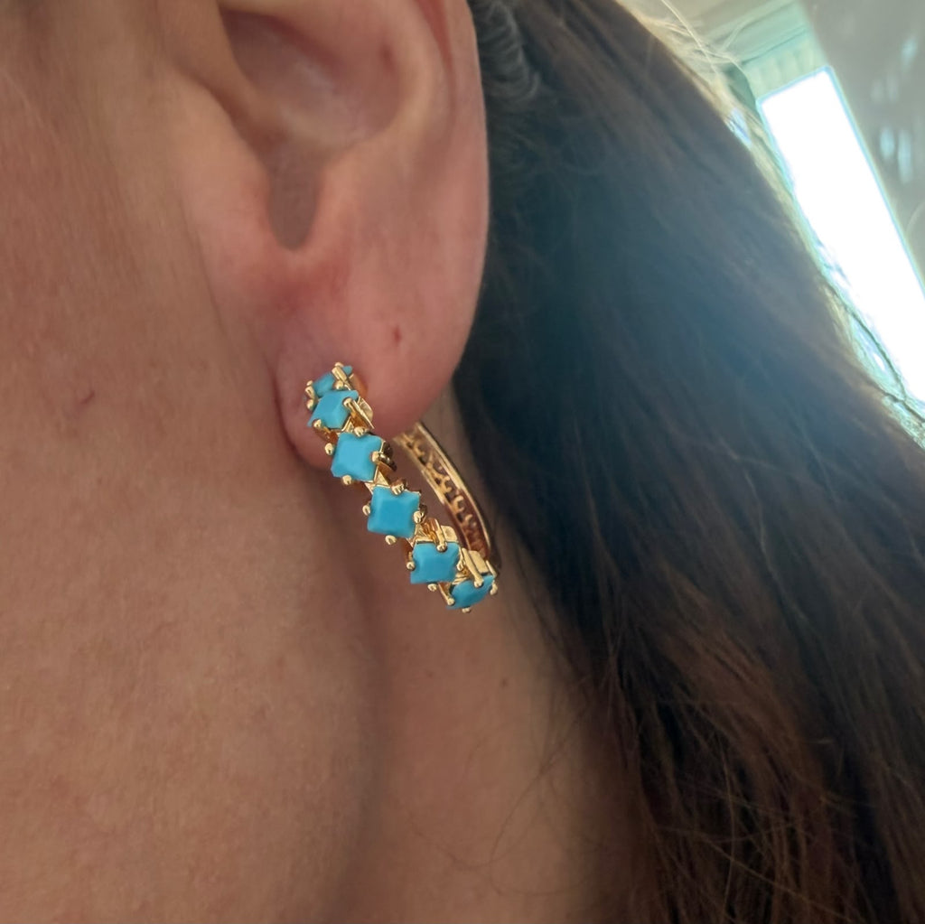 Aretes Lena turquesa