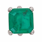 Anillo Emerald lab Silver cz graduable
