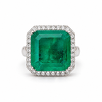 Anillo Emerald lab cz graduable