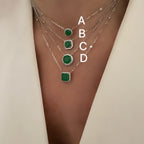 Cadenas Emerald lab Silver 925