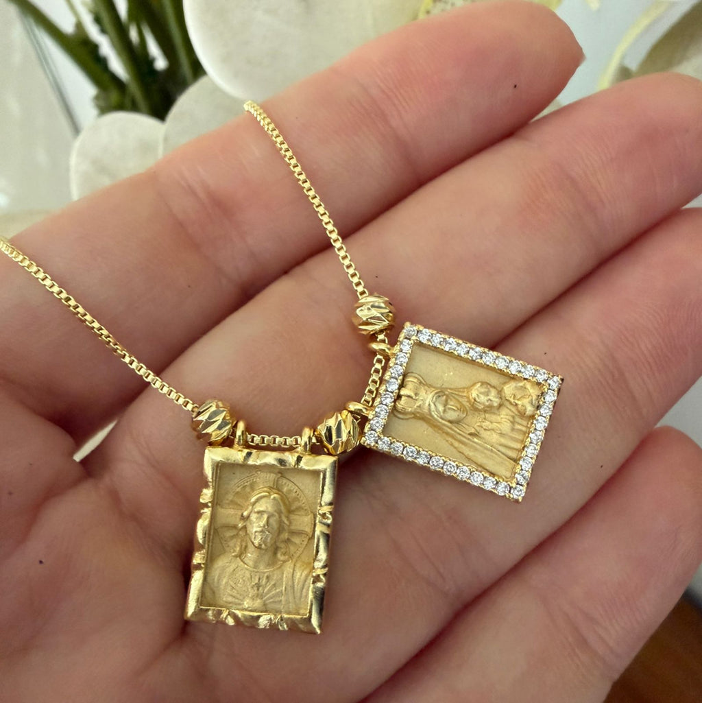 Escapulario Sagrado Corazón y Virgen del Carmen