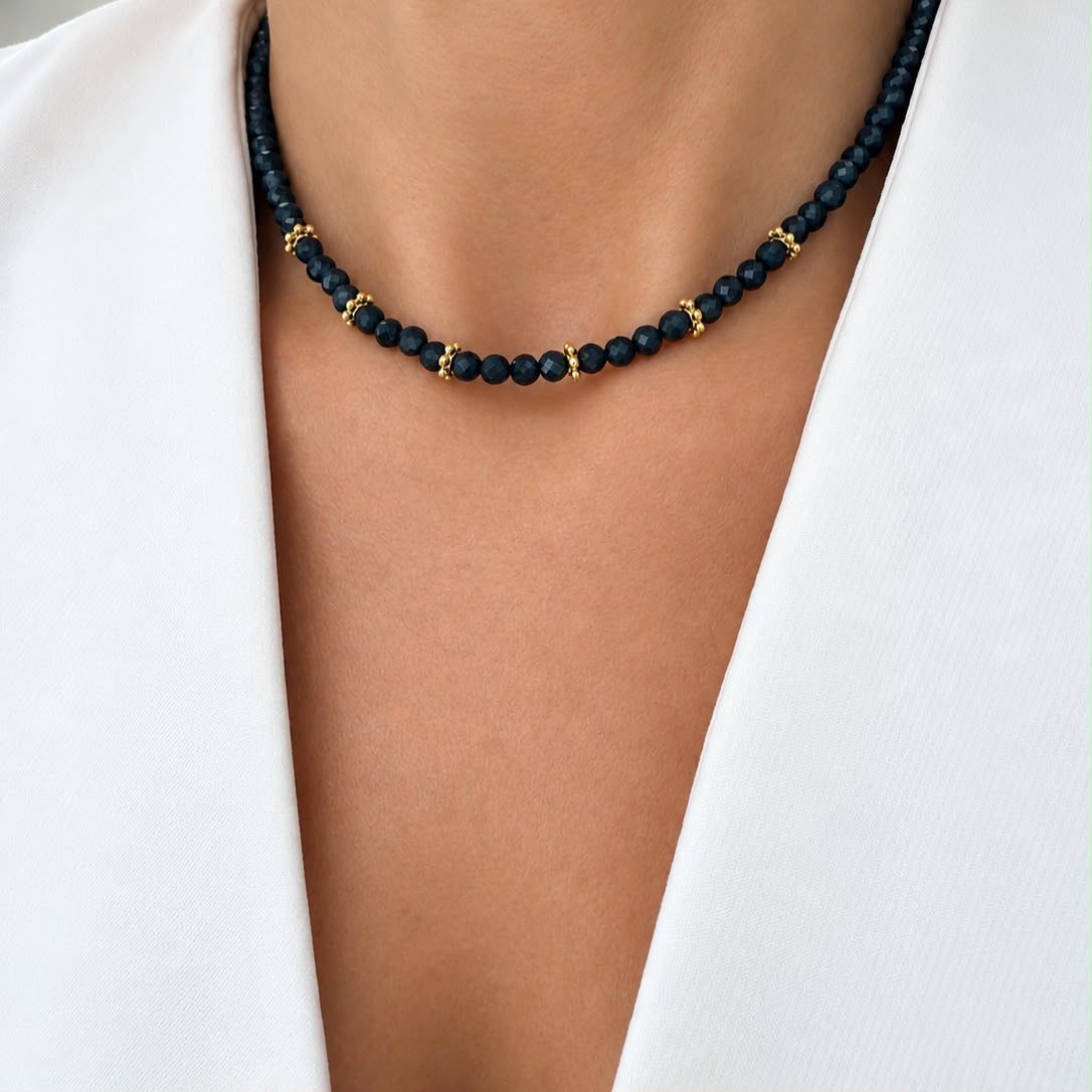 Choker Zafiro faceteado