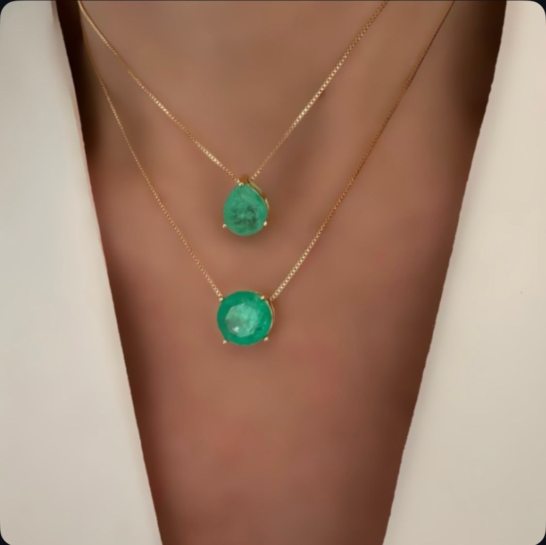 Cadena gota o circle Emerald