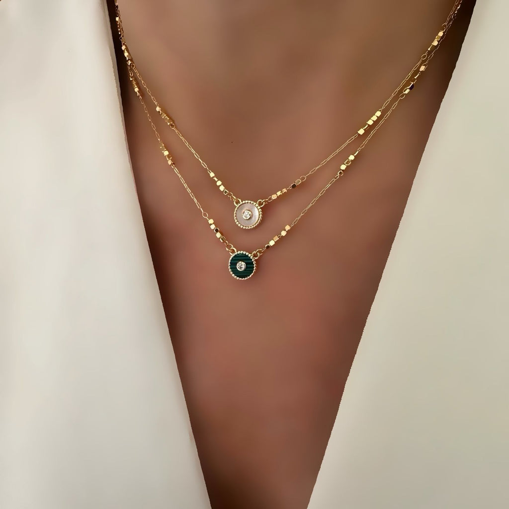 Cadena circle nacar o malaquita