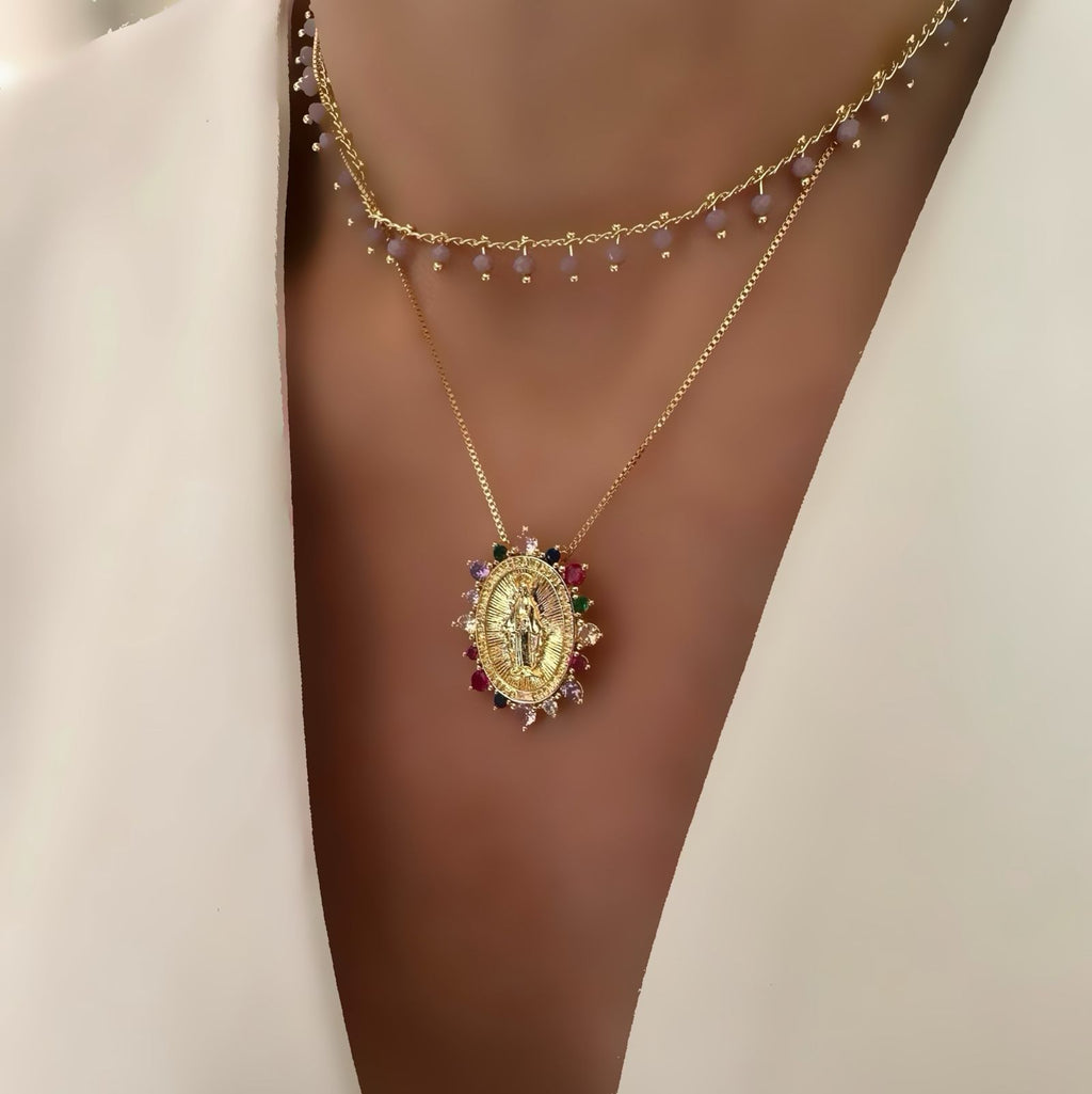 Choker  lila o Virgen Milagrosa colors
