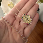 Choker  lila o Virgen Milagrosa colors