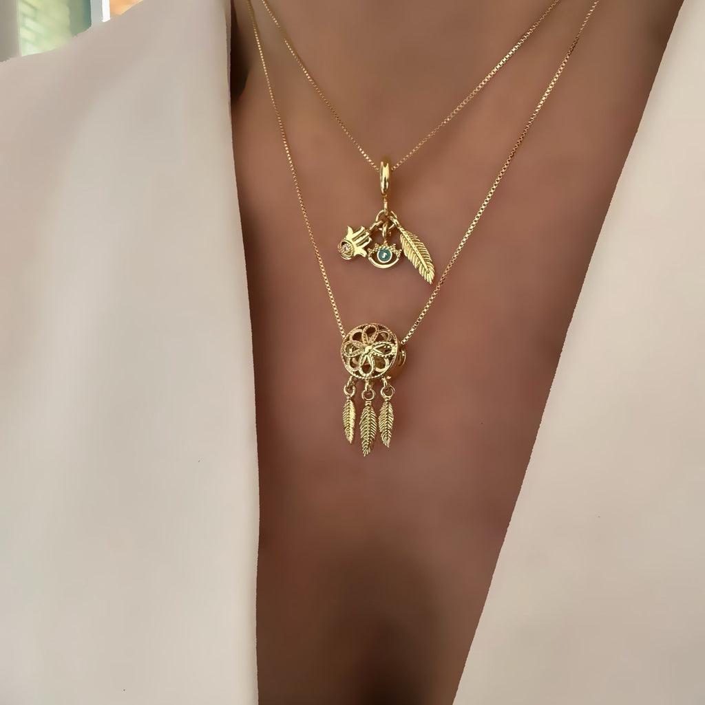 Cadena charms proteccion o atrapasueños