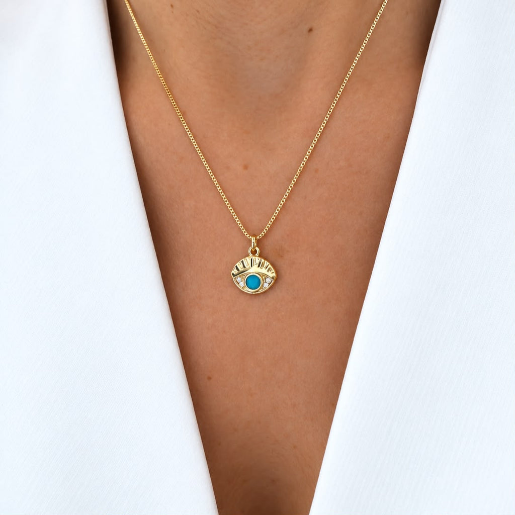 Cadena Evil eye turquesa