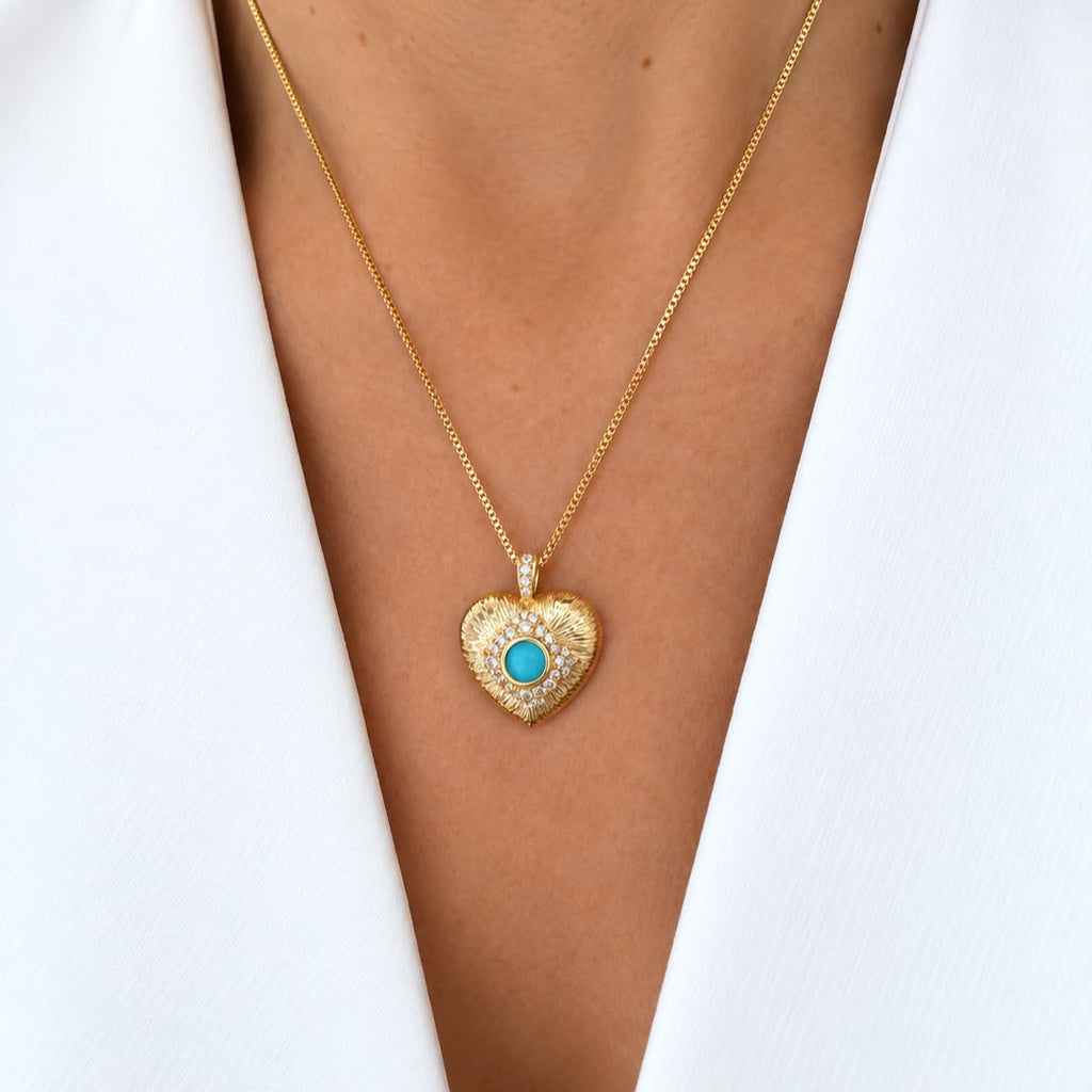 cadena heart turquesa