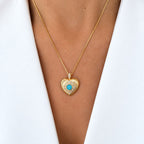 cadena heart turquesa