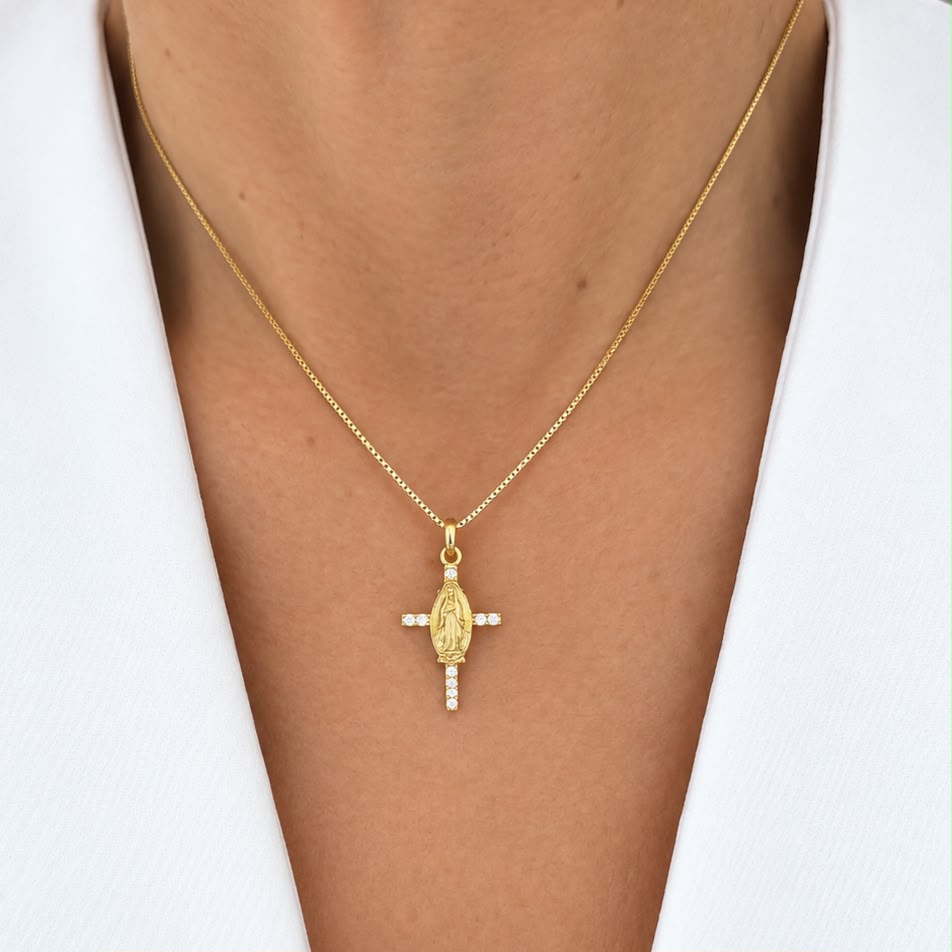 Cadena Virgen de Guadalupe cross