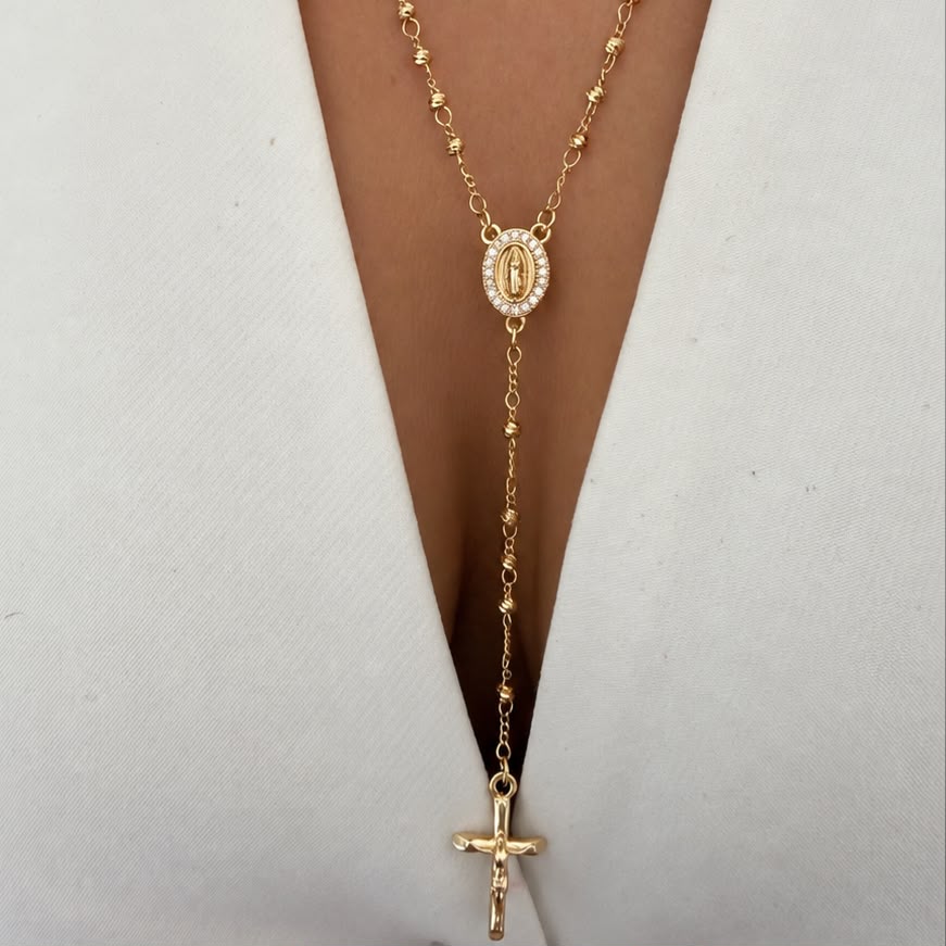 rosario virgen de guadaluoe gold