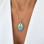 cadena virgen milagrosa turquesa