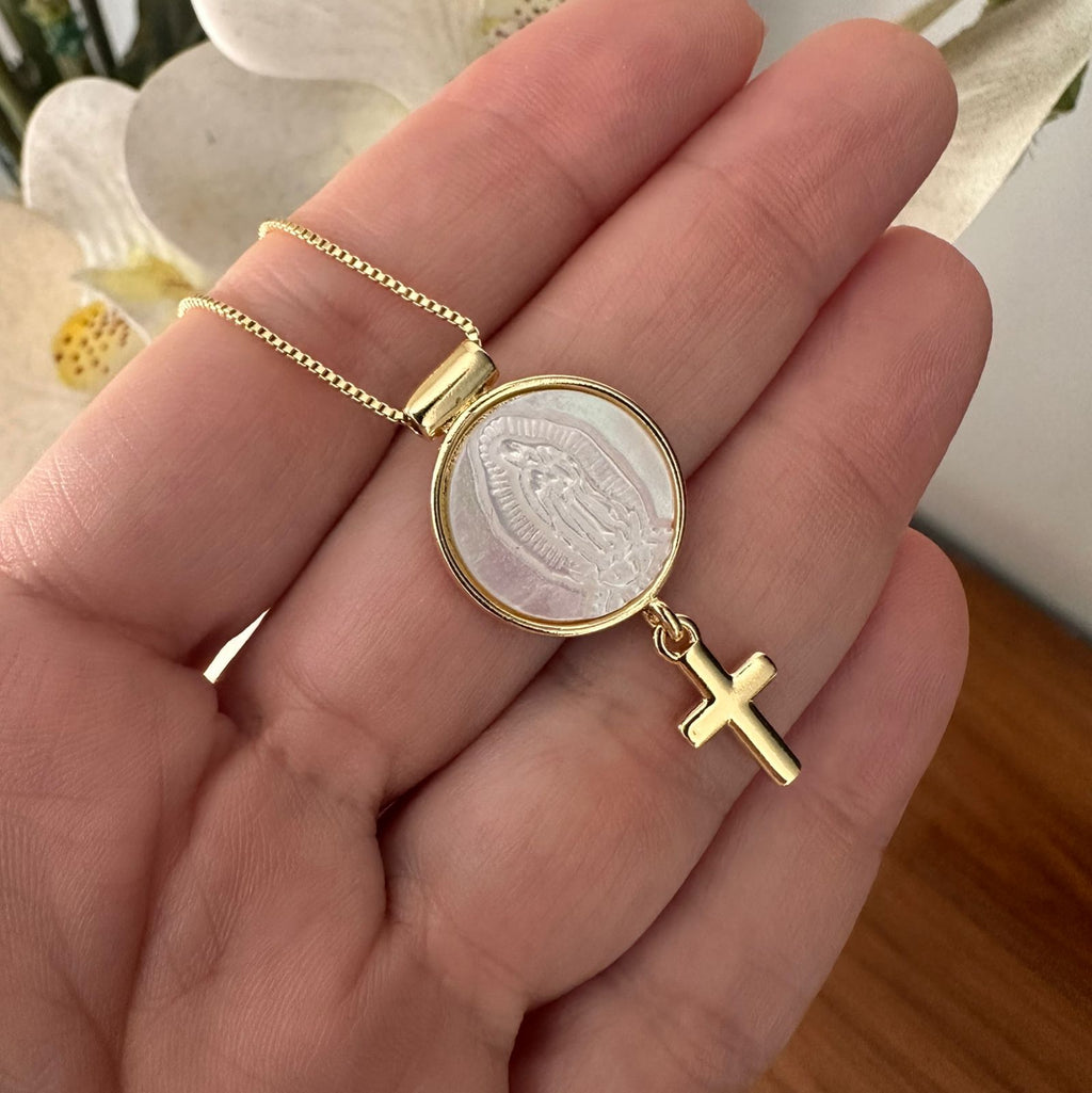 Cadena Virgen Milagrosa cross o San Miguel Arcángel o San Benito