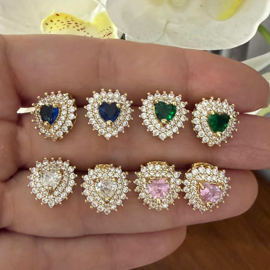 Aretes heart cz