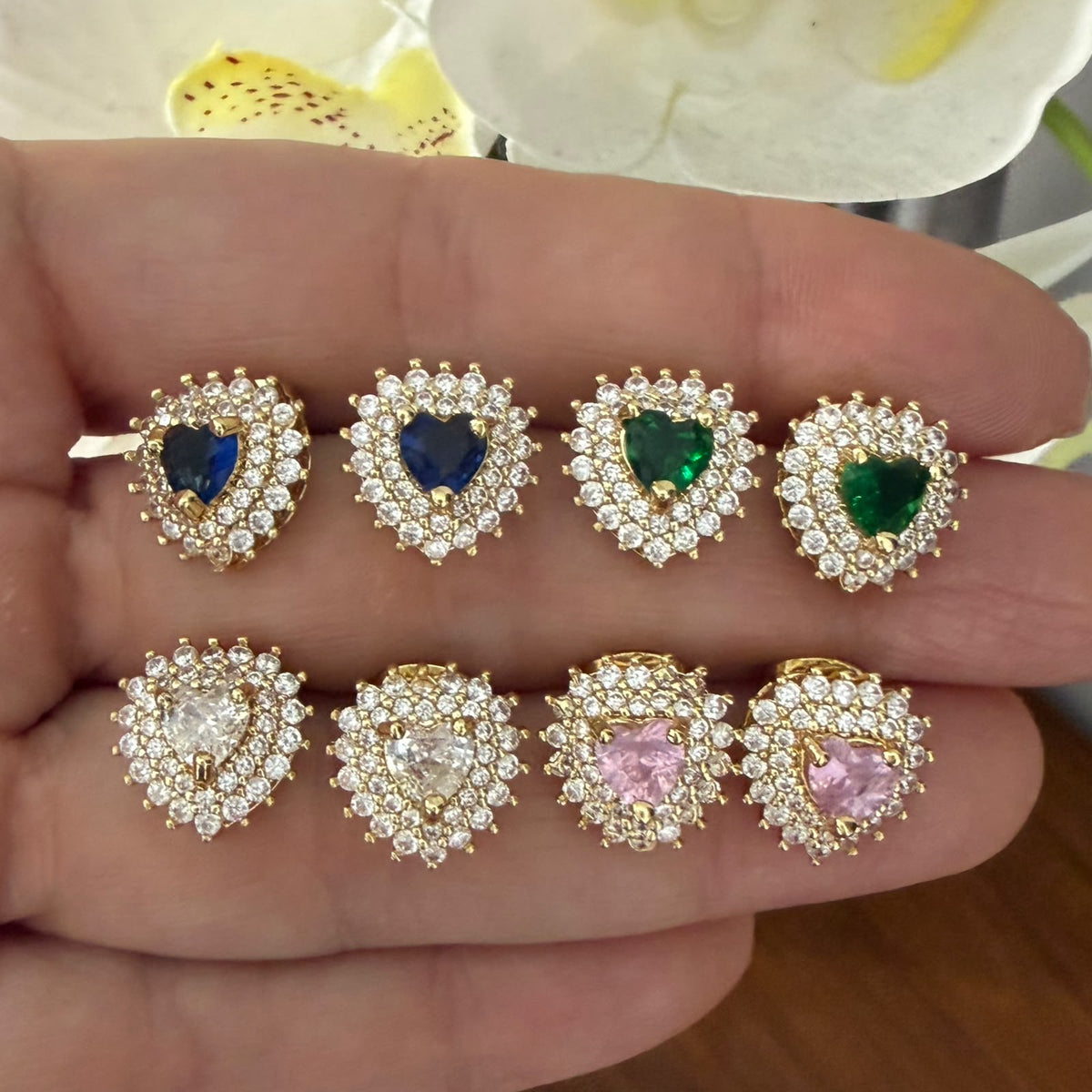 Aretes heart cz