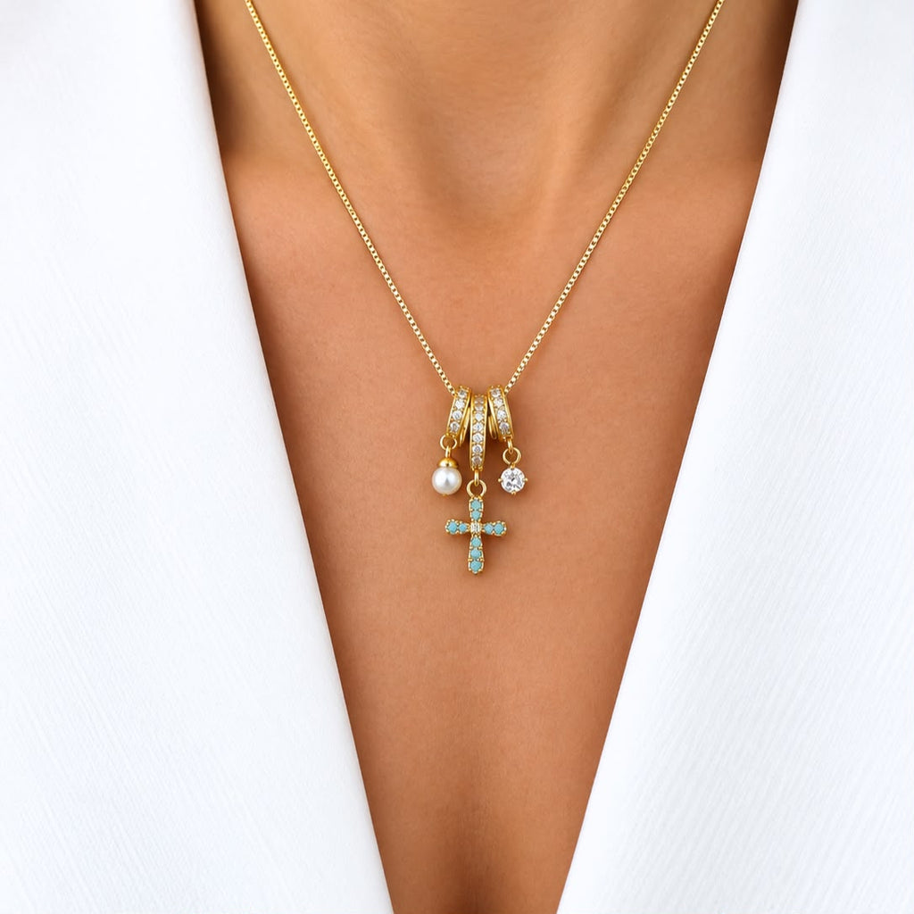 Cadenas cross turquesa
