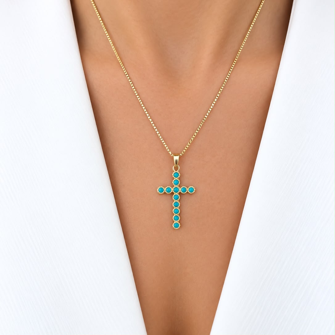 CADENA CROSS TURQUESA