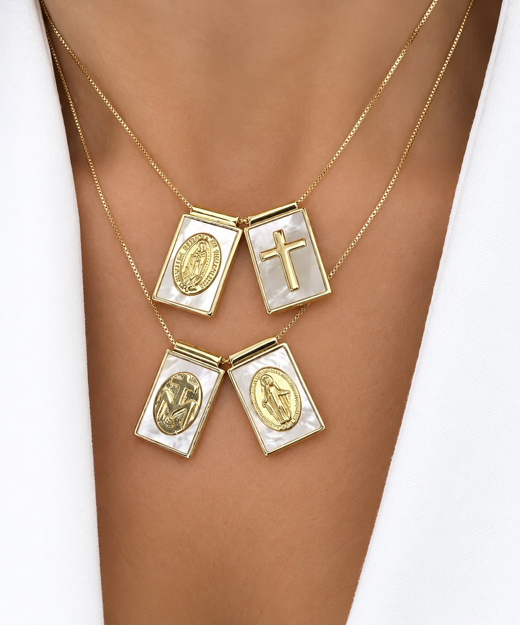 Escapulario Virgen Milagrosa o Virgen de Guadalupe o San Benito