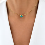 cadena cz turquesa