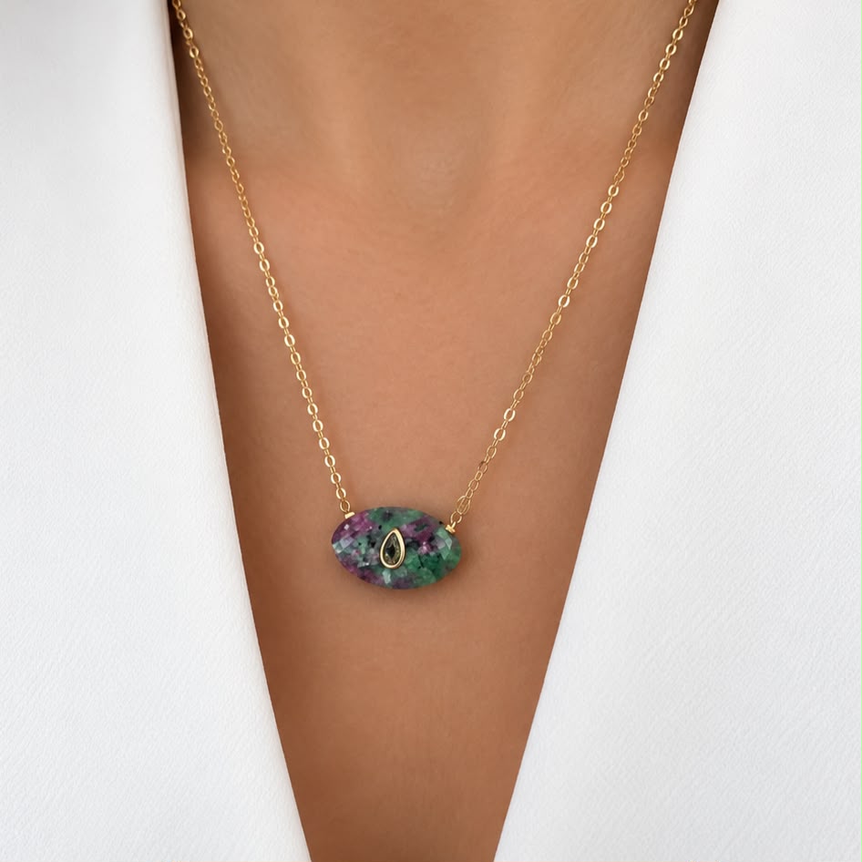 Cadena Zoisita Evil Eye
