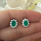 aretes emerald lab silver