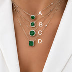 Cadenas Emerald lab Silver 925