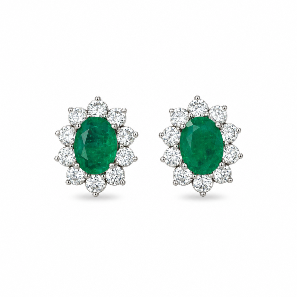aretes emerald lab silver