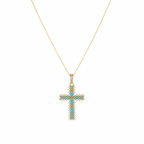 Cadena con cruz sobre fondo blanco