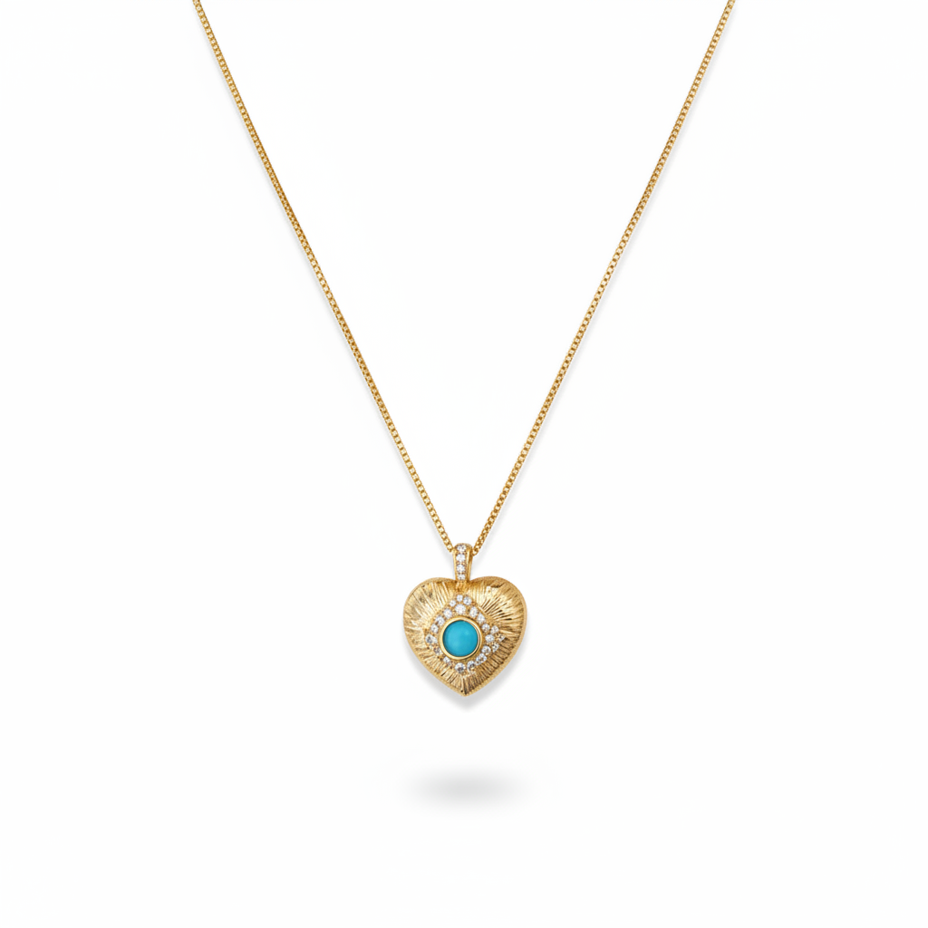 Cadena con dije de corazón y sombra suave