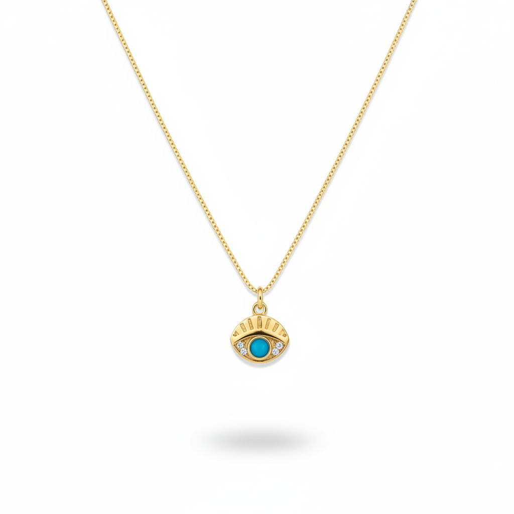 Cadena Evil eye turquesa